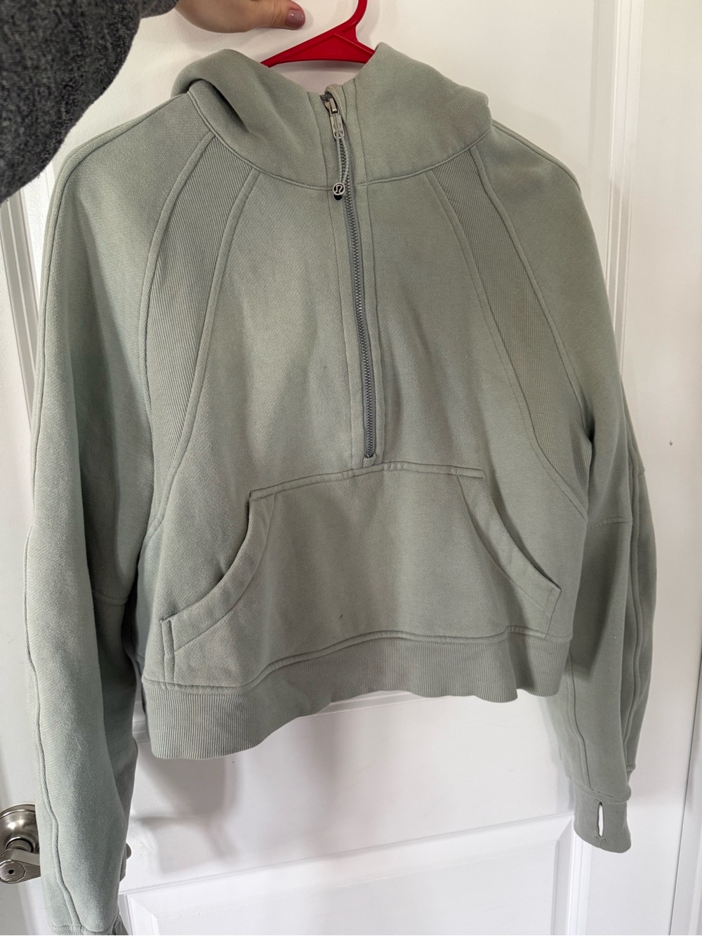 lululemon athletica Half-Zip Hooded Pullover — Sage Green